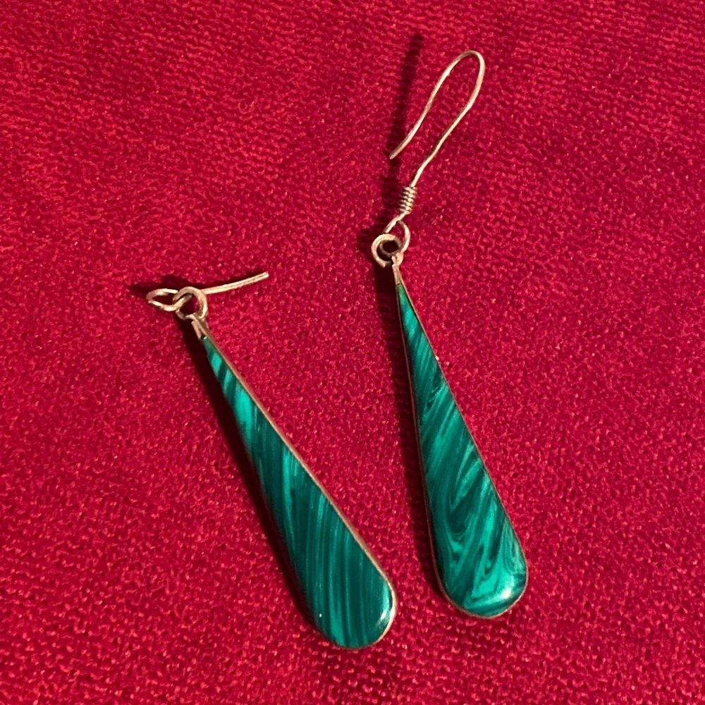Malachite Earrings - needs repair